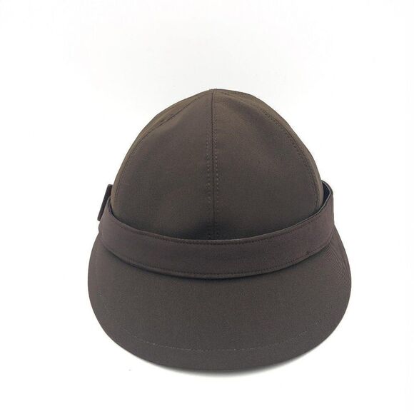 NWOT PRADA Brown Nylon Riding Cap Size M - Picture 2 of 11